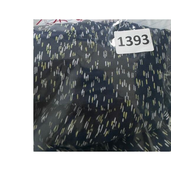 Ann Taylor Silk Cotton Button Front Small Blouse Black Print - Picture 6 of 7